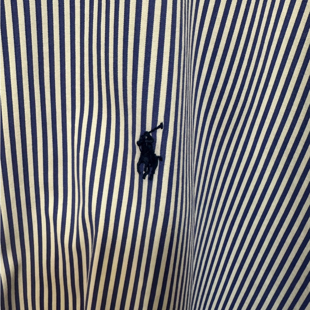 Ralph Lauren Blake XXL Mens Striped Blue White Short Sleeve Button Down Shirt - Picture 4 of 8